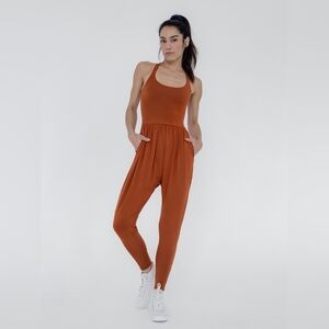 Imbodhi Racerback Sleeveless Harem Jogger Jumpsuit Size XS Clay
